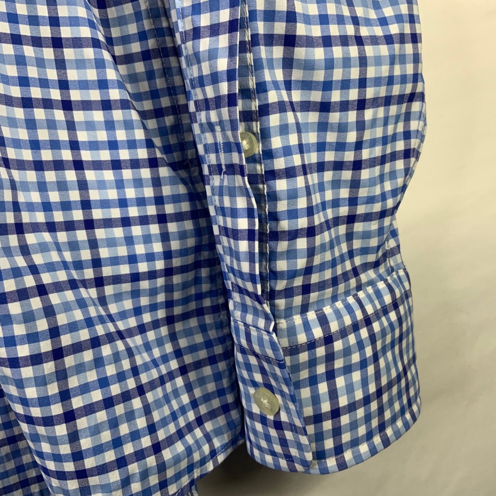 Vineyard Vines OTG Performance Shirt Mens Large Blue Gingham Check Button Down - Picture 5 of 7